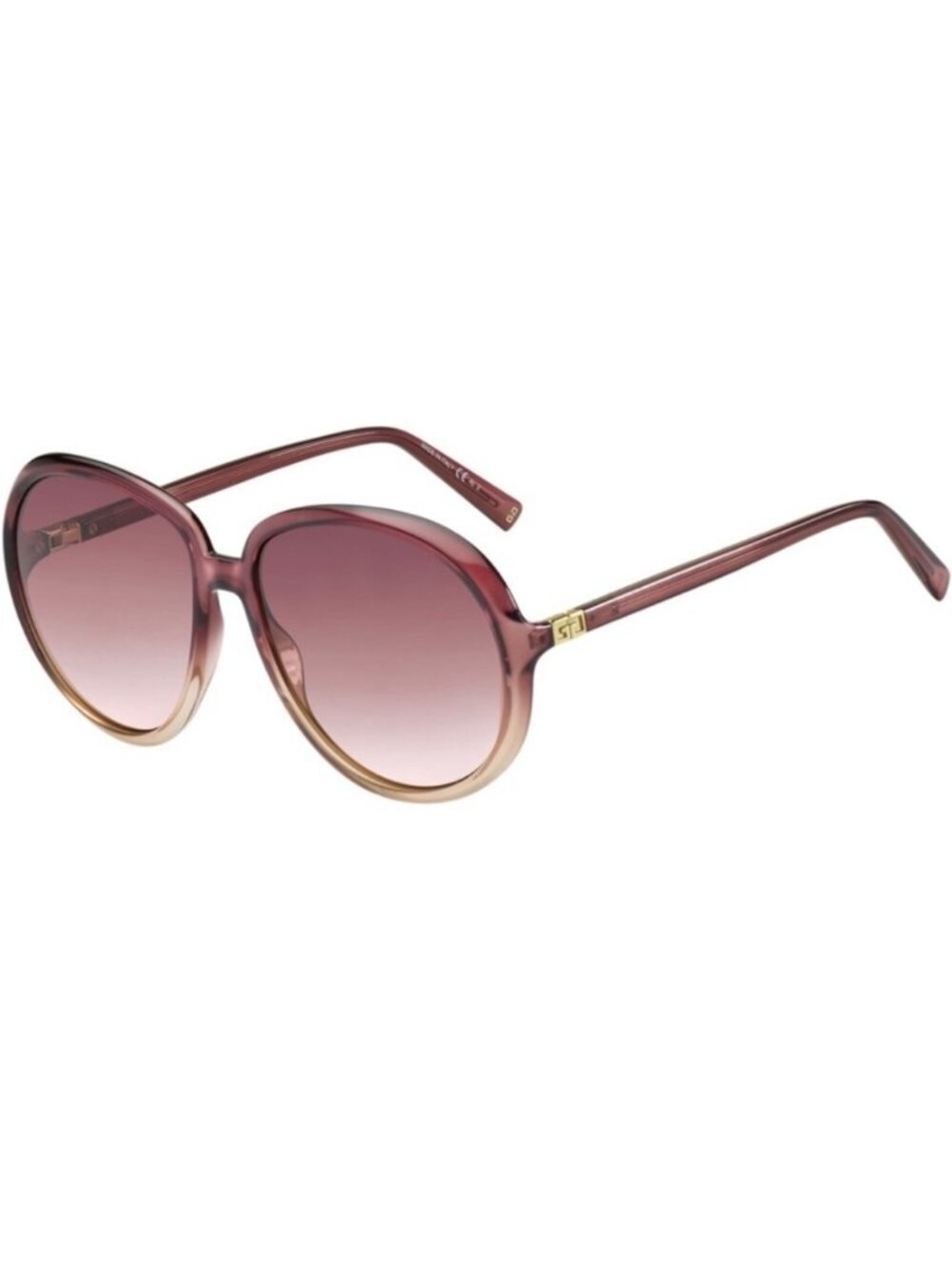Women's Givenchy Oversized Round Ombre' Burgundy Peach Gradient Tinted Sunglasse - Picture 6 of 16